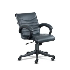 Jiph & Finss Leatherette Office Medium Back Chair (FNS-632C MB)