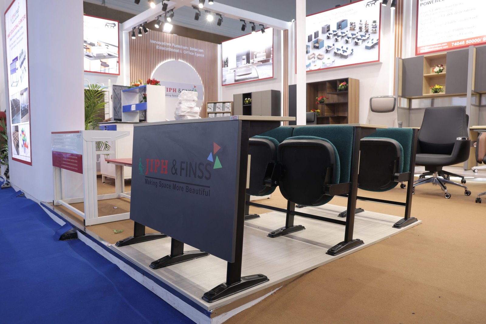Premium school desks and benches by JIPH&Finss on display in Delhi