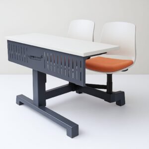 Scholar-218 institutional classroom desk with scratch-resistant top and cable-friendly design