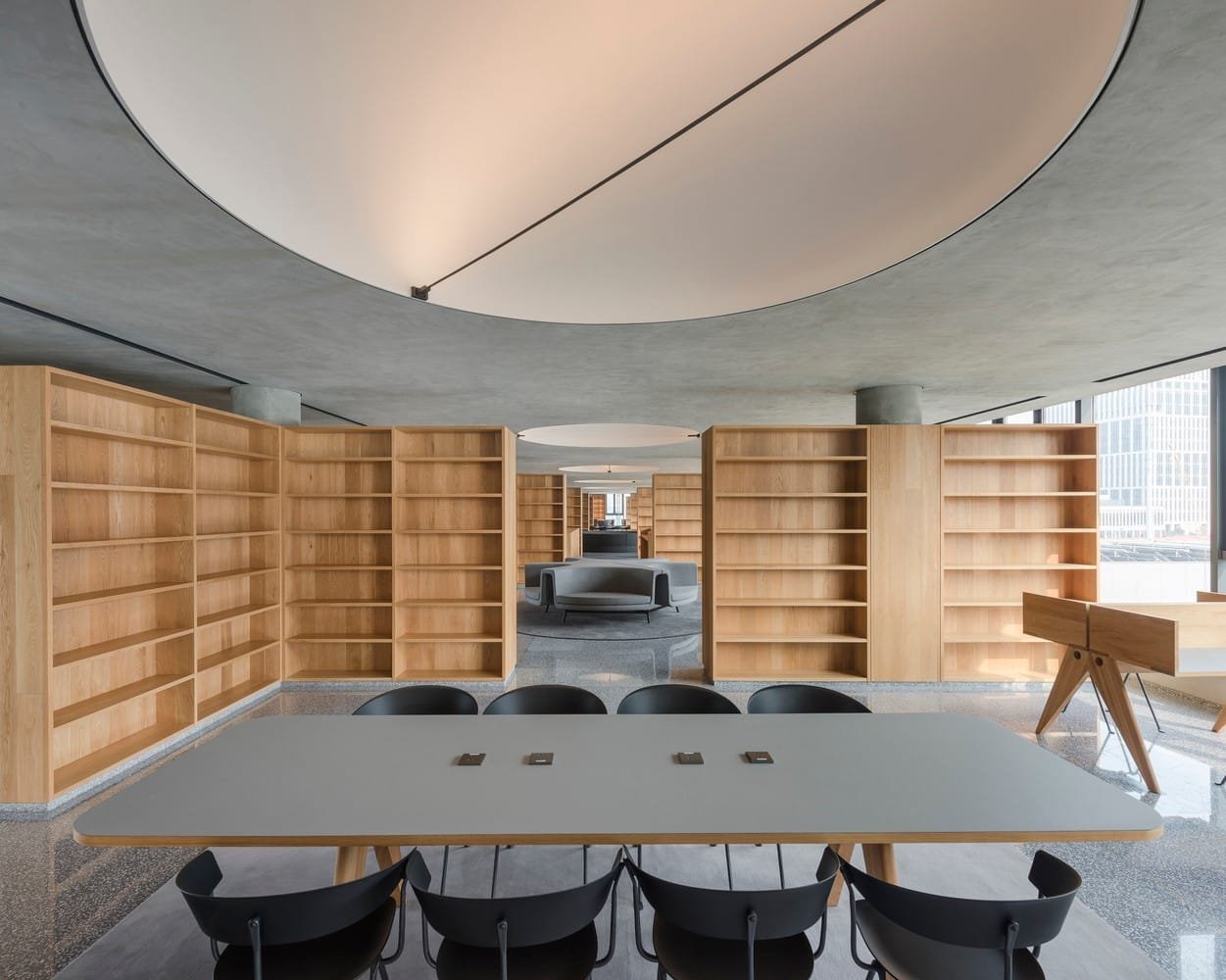 Modern wooden reading tables for libraries