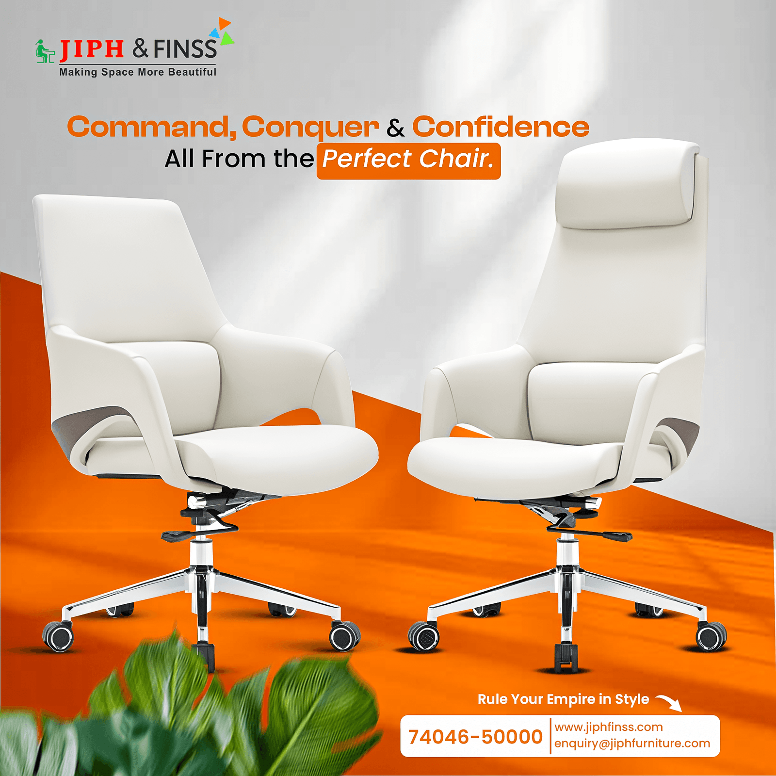 High back office chair for long hours of work