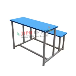 Classroom desk with attached bench