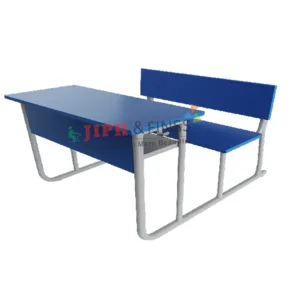 School desk with bench and backrest